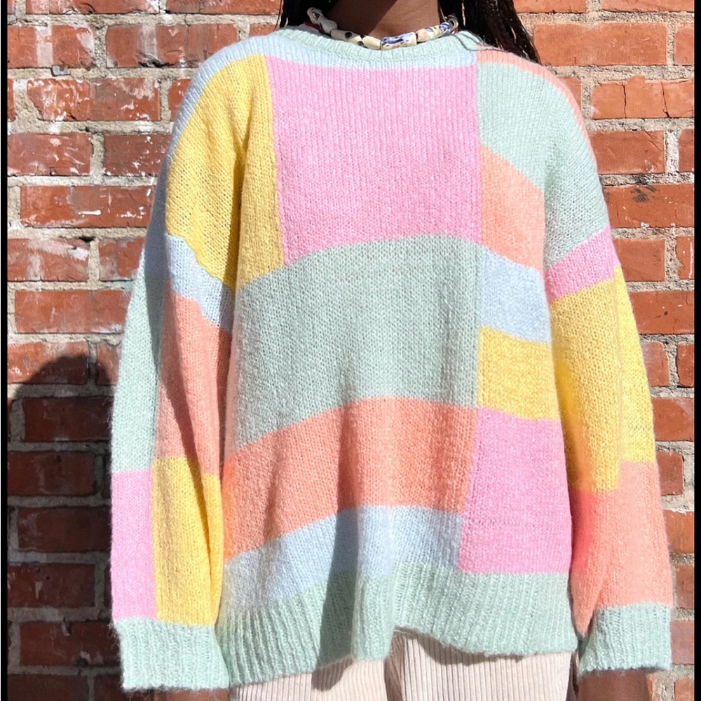LISA SAYS GAH - Helen Sweater - Pastel Block